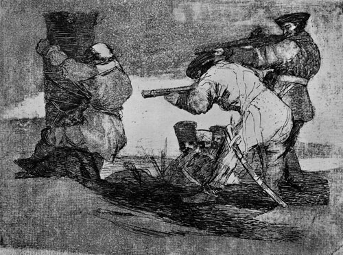 Goya: Folge der »Desastres de la Guerra«, Blatt 38: Barbaren!, 18141820