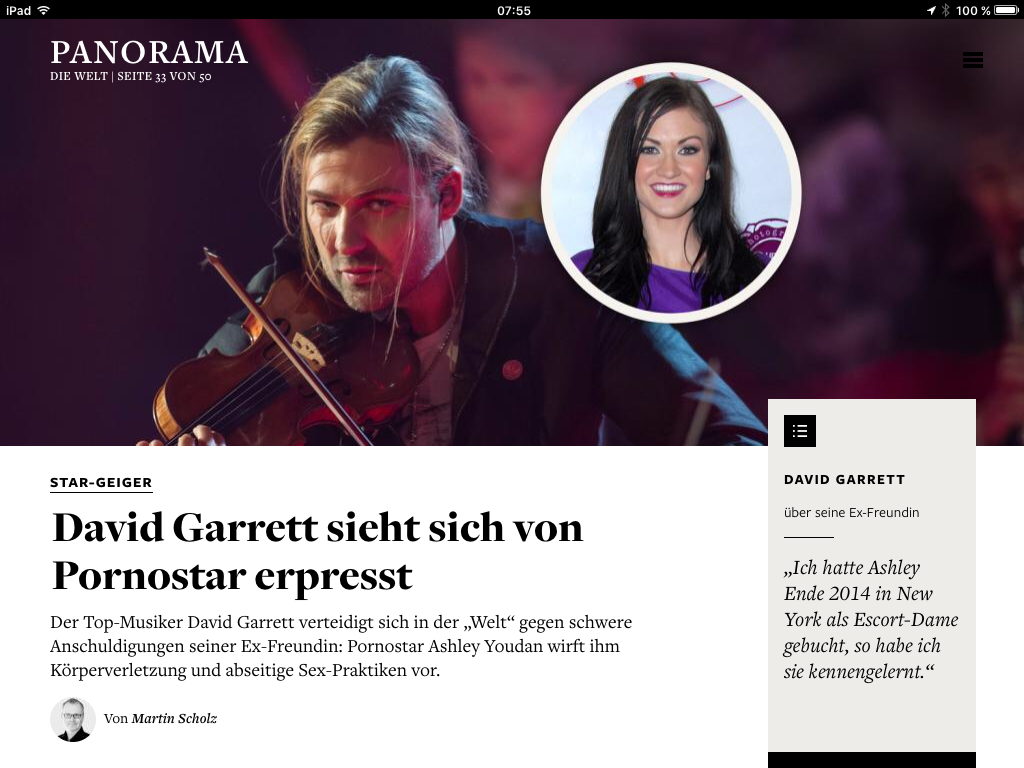 Story in der Welt. Screenshot aus der APP