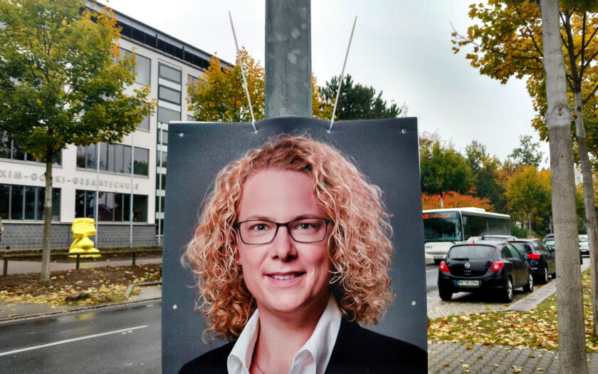 Kleinmachnows Wahlkampf. Foto: Hufner