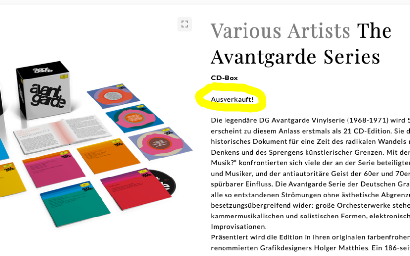 Deutsche Grammophon Der offizielle Shop The Avantgarde Series Various Artists CD Box 840x525