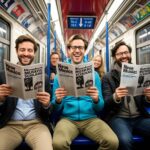 Default Heruntergekommene Menschen lesen in einer Berliner UBa 1