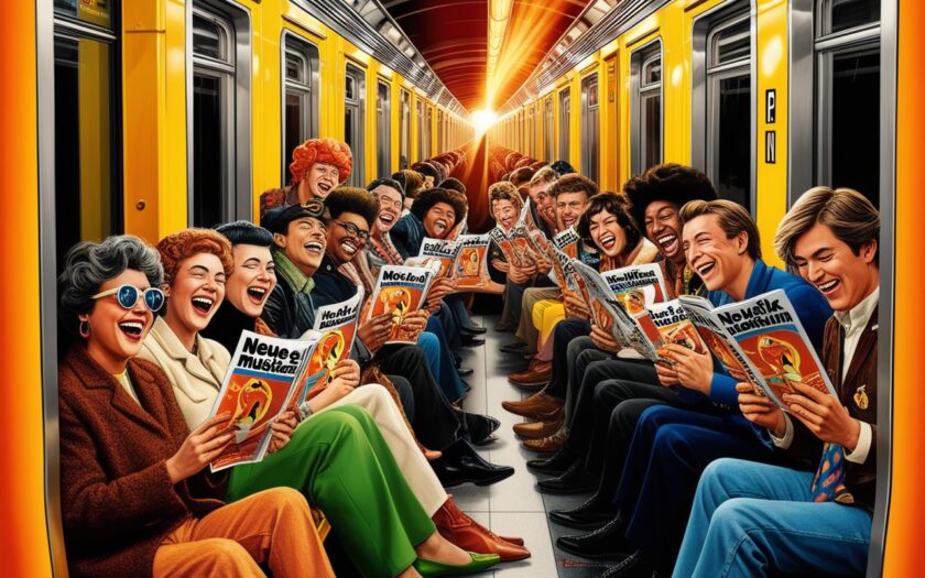 Leonardo.ai: Vibrant characters amidst Berlins subway hum mixed med 3