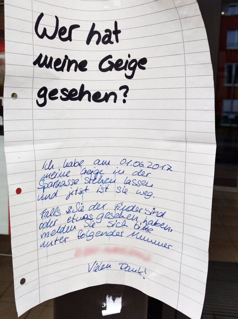 geige verloren